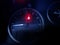 Seatbelt Warning Light on Car Dashboard Gauge; Driving Safety Alert