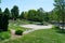 Seating Area along the Naperville Riverwalk in Downtown Naperville