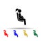 Seating place for pregnant multi color icon. Simple glyph, flat vector of priority icons for ui and ux, website or mobile