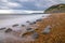 Seatown beach and view of Golden Cap the highest point on the south coast of England.