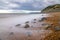 Seatown beach and view of Golden Cap the highest point on the south coast of England.