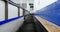 Seats at corridor in ice hockey rink 4k