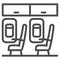 Seats in plane line icon, airlines concept, seats vector sign on white background, passengers seats outline style for