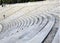 Seats for spectators, tiers of white marble at the Olympic Stadium in Athens.