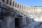 Seats of well preserved Roman theatre in ancient city Aspendos, Turkey