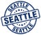 Seattle blue grunge round stamp