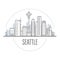 Seattle city skyline - landmarks of Seattle, cityscape