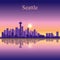 Seattle city skyline silhouette background