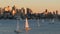 Seattle Cityscape Time Lapse Sunset Pan