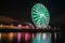 Seattle Great Wheel at night
