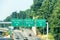 Seattle interstate sign on a sunny summer day with city traffic