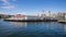 Seattle pier 70 port of Seattle during summer. View from Elliott Bay. Space Needle. Washington state.