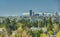 Seattle Skyline with Olympic Mountains from Bellevue, Washington in Spring