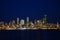 Seattle skylines at blue hour - the view from Alki Beach