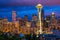 Seattle Space Needle at night