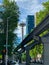 Seattle Space Needle viewed from Battery Street and Monorail