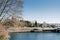 Seattle, USA. March 2022. View of the Hiram Chittenden Locks, or Ballard Lacks, a complex of looks at the west end of Salmon Bay.
