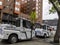 Seattle, WA USA - circa May 2021: Street view of a parked police parking enforcement vehicle in the downtown area on an overcast