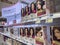 Seattle, WA USA - circa May 2022: Angled view of a display of boxed hair dye for sale inside a Rite Aid Pharmacy