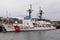 Seattle, Washington - June 5, 2019: United States Coast Guard Cutter Mellon ship docked in Port of Seattle
