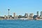 Seattle, Washington, September 14, 2017, waterfront views of the City and the iconic Space Needle