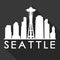 Seattle Washington USA city Icon Vector Art Design Skyline Night Flat Shadow
