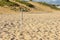 Seaturtle net under the sand of the beach at Sauipe, Brazil