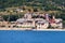 Seaview of Xenophontos Monastery in Athos Mount, Greece