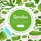 Seaweed Spirulina Banner Design with Green Superfood Vector Template