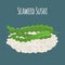 Seaweed sushi - asian food. Algae, rice. Japanese meal. Vector illustration