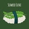 Seaweed sushi - asian food. Algae, rice. Japanese meal. Vector illustration