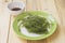 Seaweed water plant green on green plate