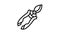secateurs for cutting house plant branch line icon animation