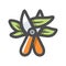 Secateurs Gardening Scissor Vector icon Cartoon illustration.