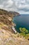 Secluded beach Las Gaviotas and Tenerife coast