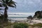 Secluded beach in Mexico, Tulum. Cloudy