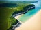 Secluded beaches Capture the landscape from a bird\\\'s eye view made with generative ai