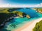 Secluded beaches Capture the landscape from a bird\\\'s eye view made with generative ai