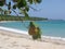 Secluded perfect Caribbean sandy beach
