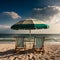 Secluded seashore, sandy beach, soft clouds, and secluded coastal refuge