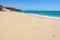 Secluded white sand beach in Fuerteventura, Spain