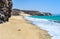 Secluded white sand beach in Fuerteventura, Spain
