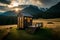 Secluded Wooden Tiny House In Beautiful Nature,. Generative AI