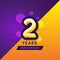 Second Anniversary with Purple and Yellow Background Poster