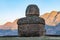 The second-century double-dome vihara, a Buddhist monastery, at Balokaley in Kandak valley, Barikot, Swat, Pakistan