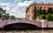 second engineering bridge over the former channel of the Resurrection. Mikhailovsky castle. Fontanka River Embankment. St.