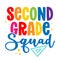 Second grade Squad 2st - colorful typography design.