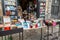Second hand used books for sale on a bookstoreâ€™s stand at teh Piazza Gesu Nuovo, Naples, Italy