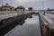 The second lock of the Panama canal from the Pacific ocean.