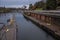 The second lock of the Panama canal from the Pacific ocean.